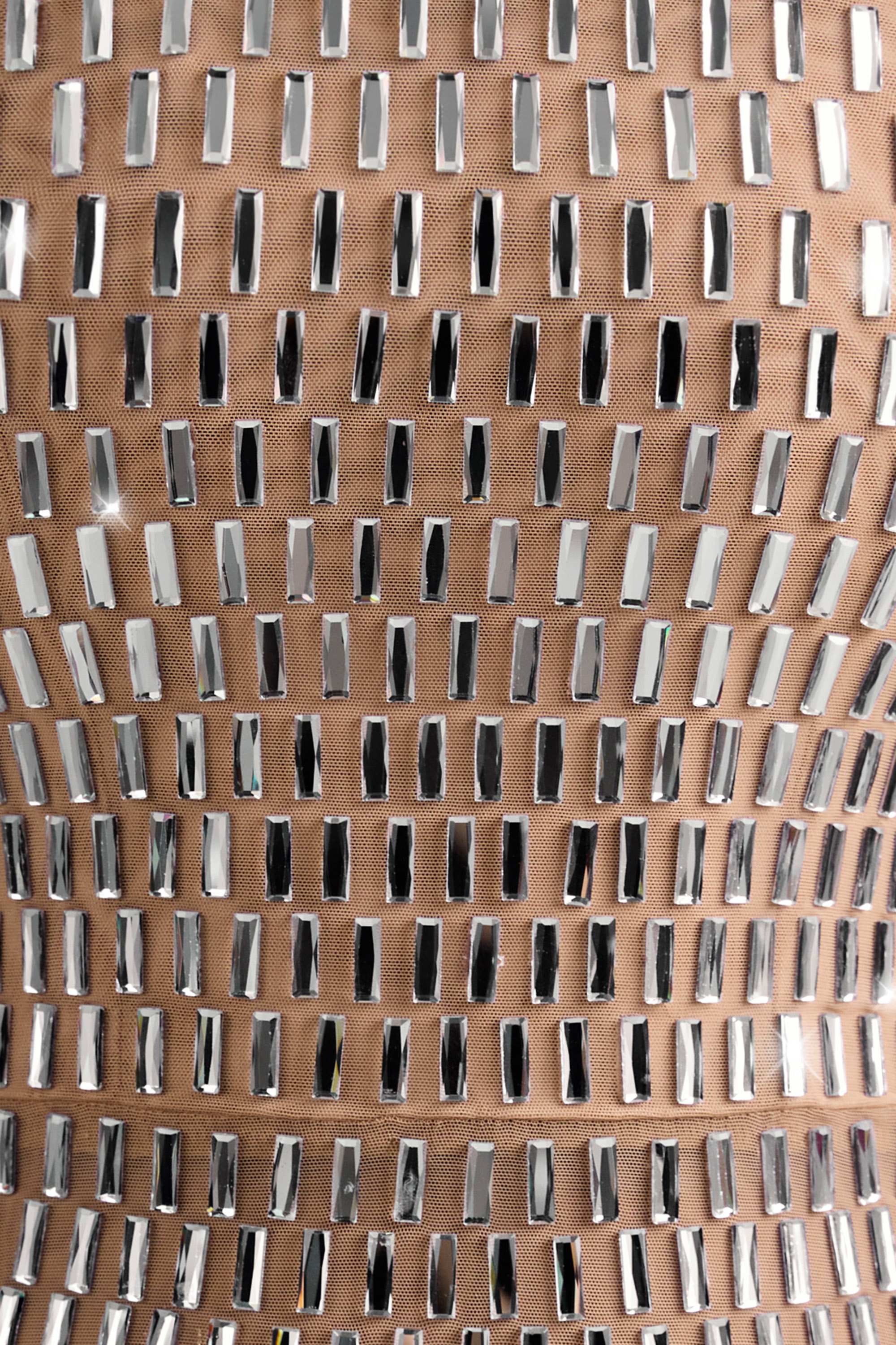 Embellished Bandeau Mini Dress in Almond - Image 14