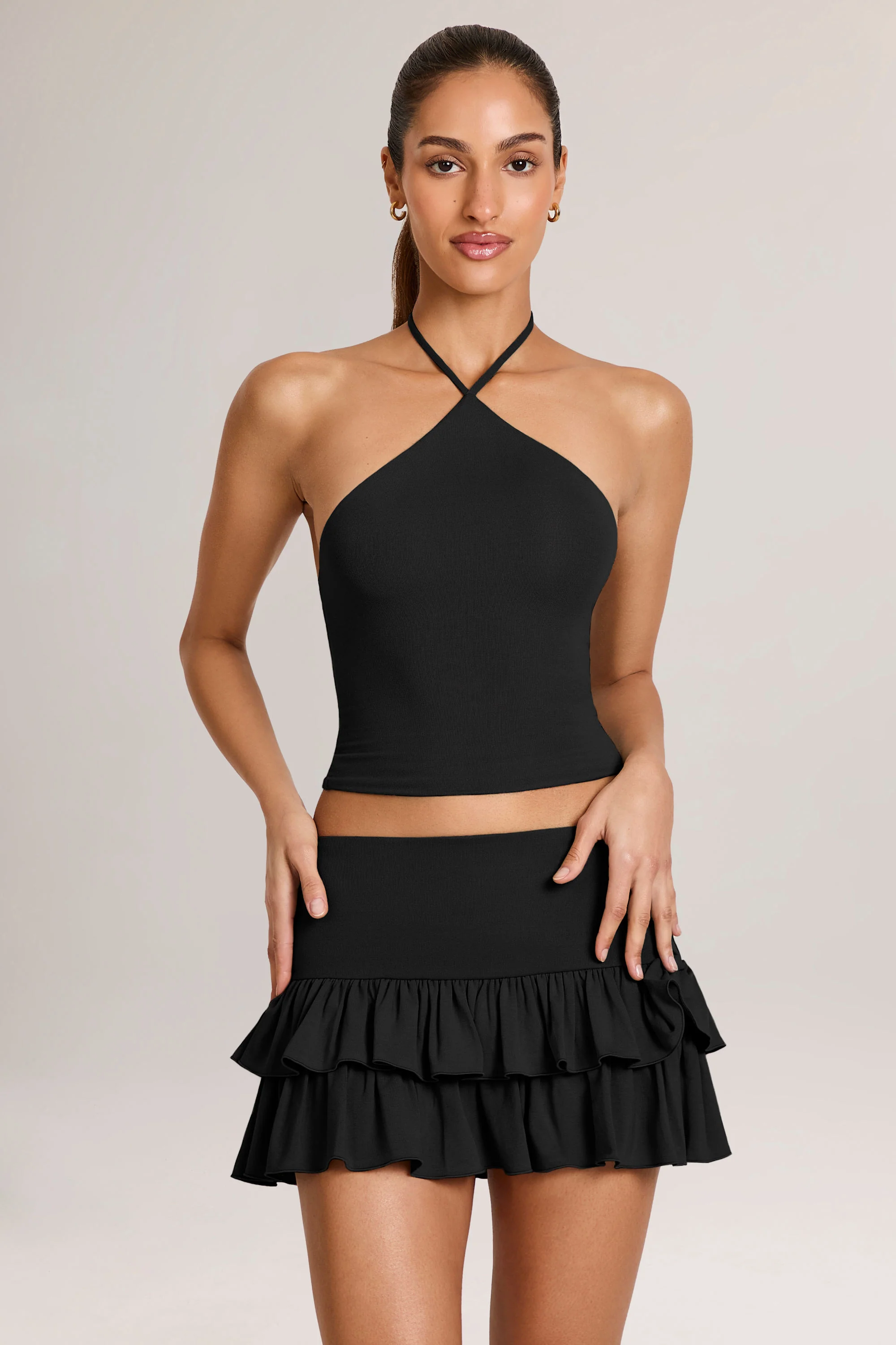 Modal Halterneck Top in Black - Image 12