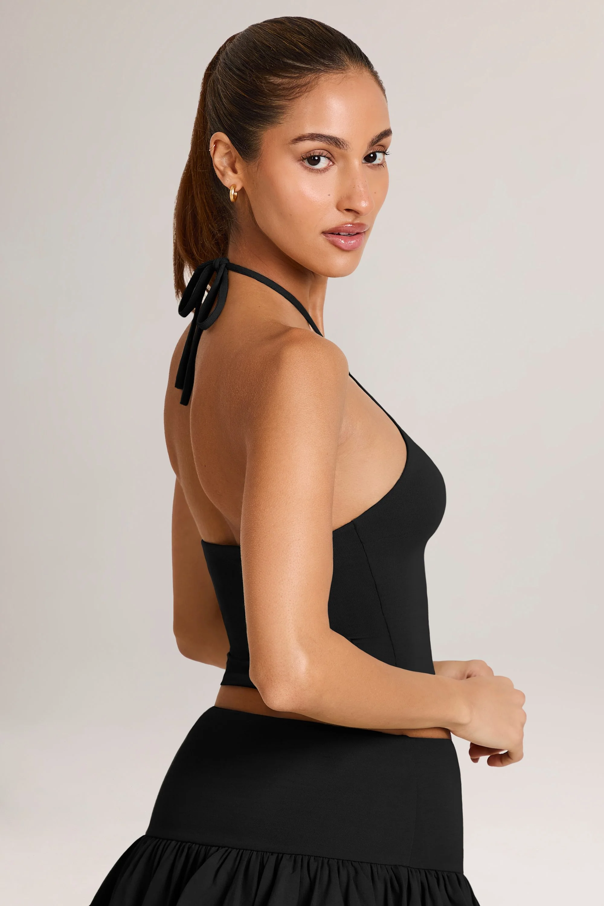 Modal Halterneck Top in Black - Image 13