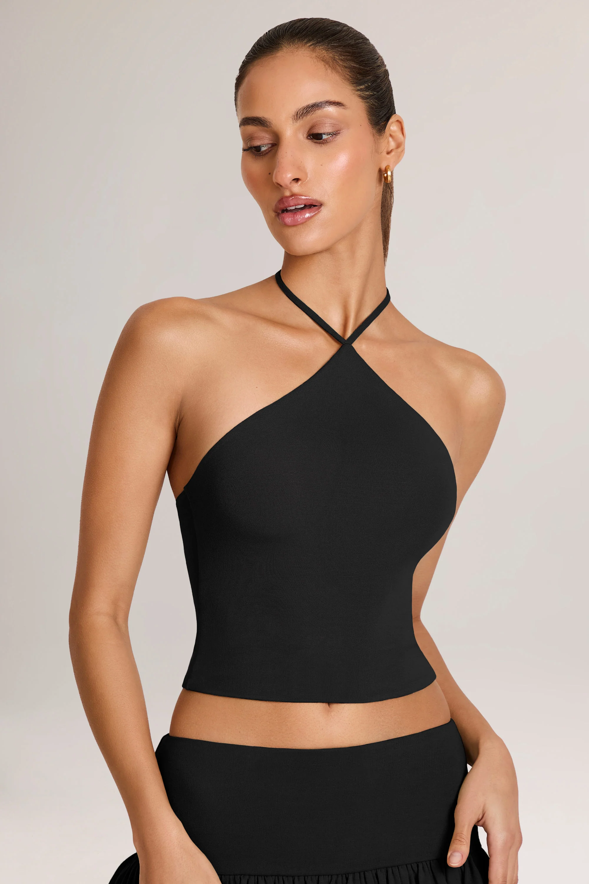 Modal Halterneck Top in Black - Image 5