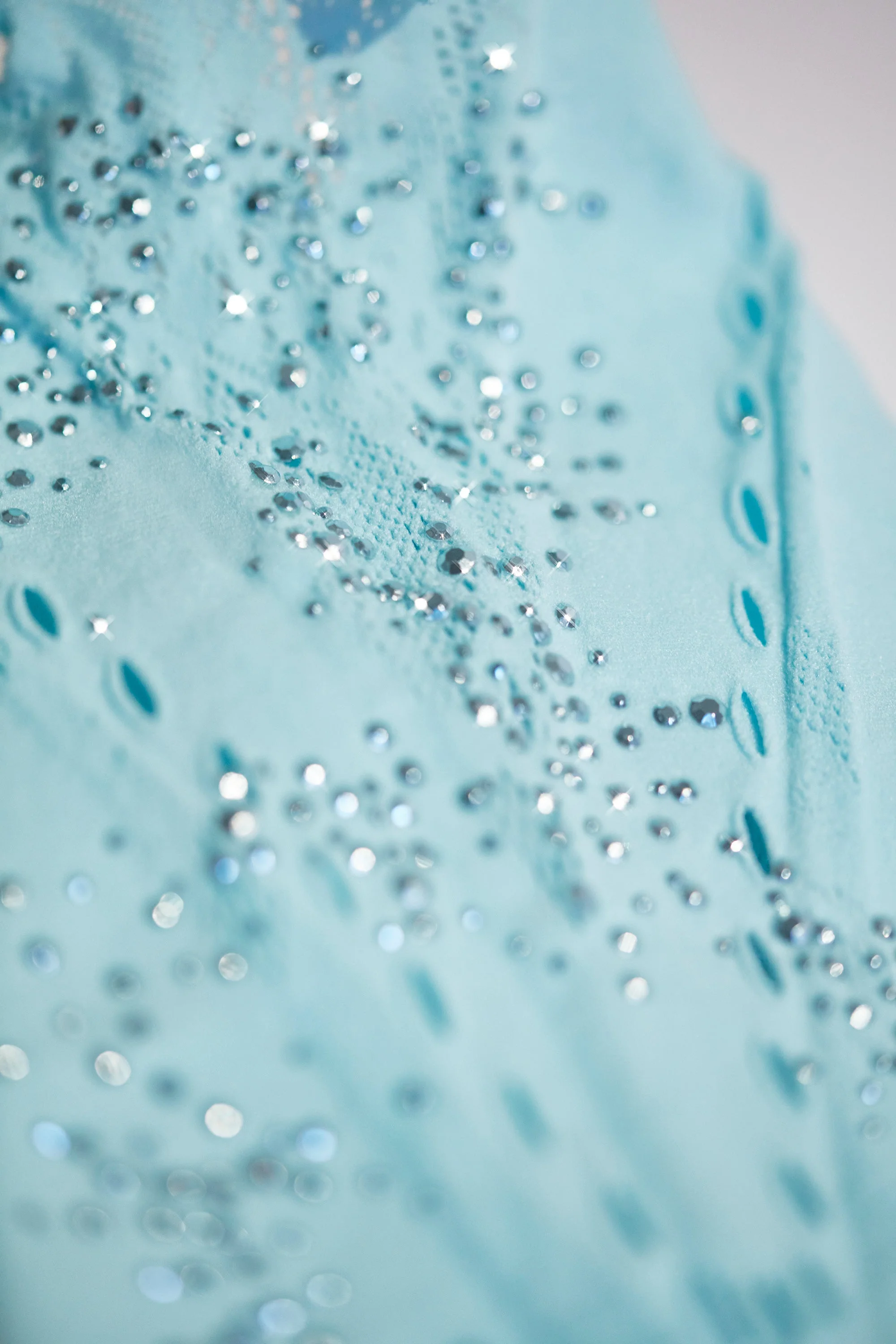 Embellished High-Waist Shorts in Ice Blue - Image 4