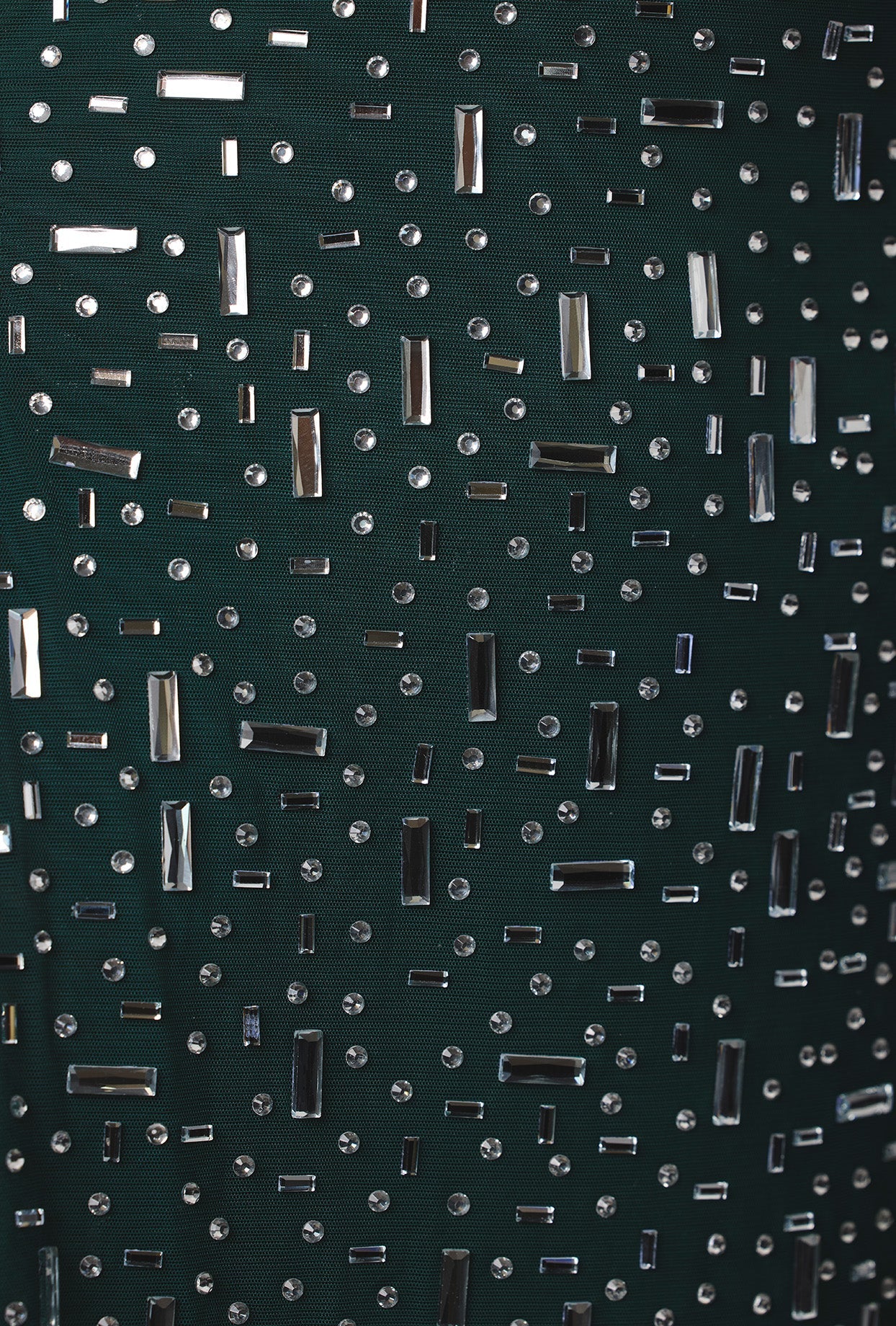 Sheer Embellished Bodycon Mini Dress in Emerald - Image 4