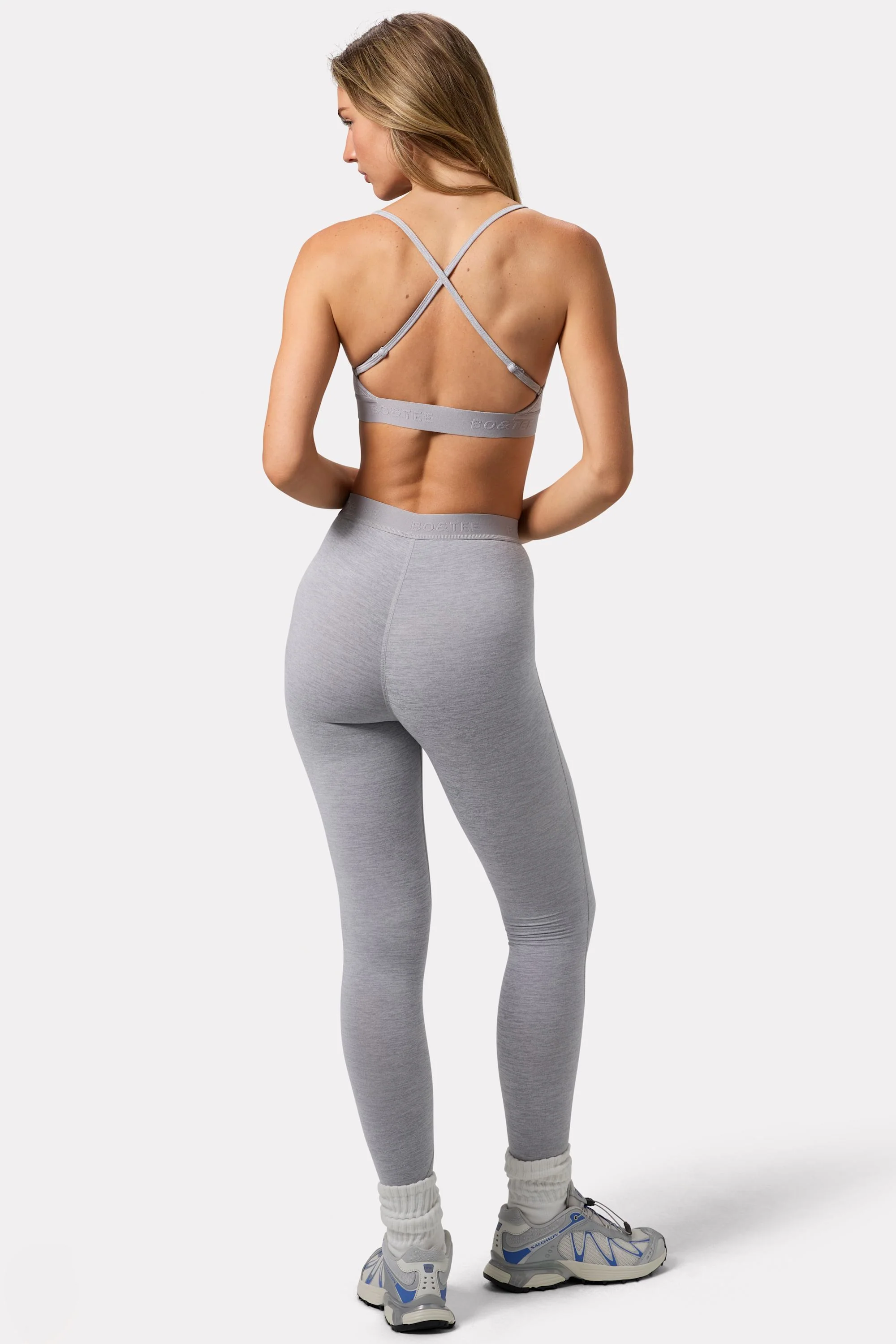 Soft Active Leggings in Grey Marl - Image 2