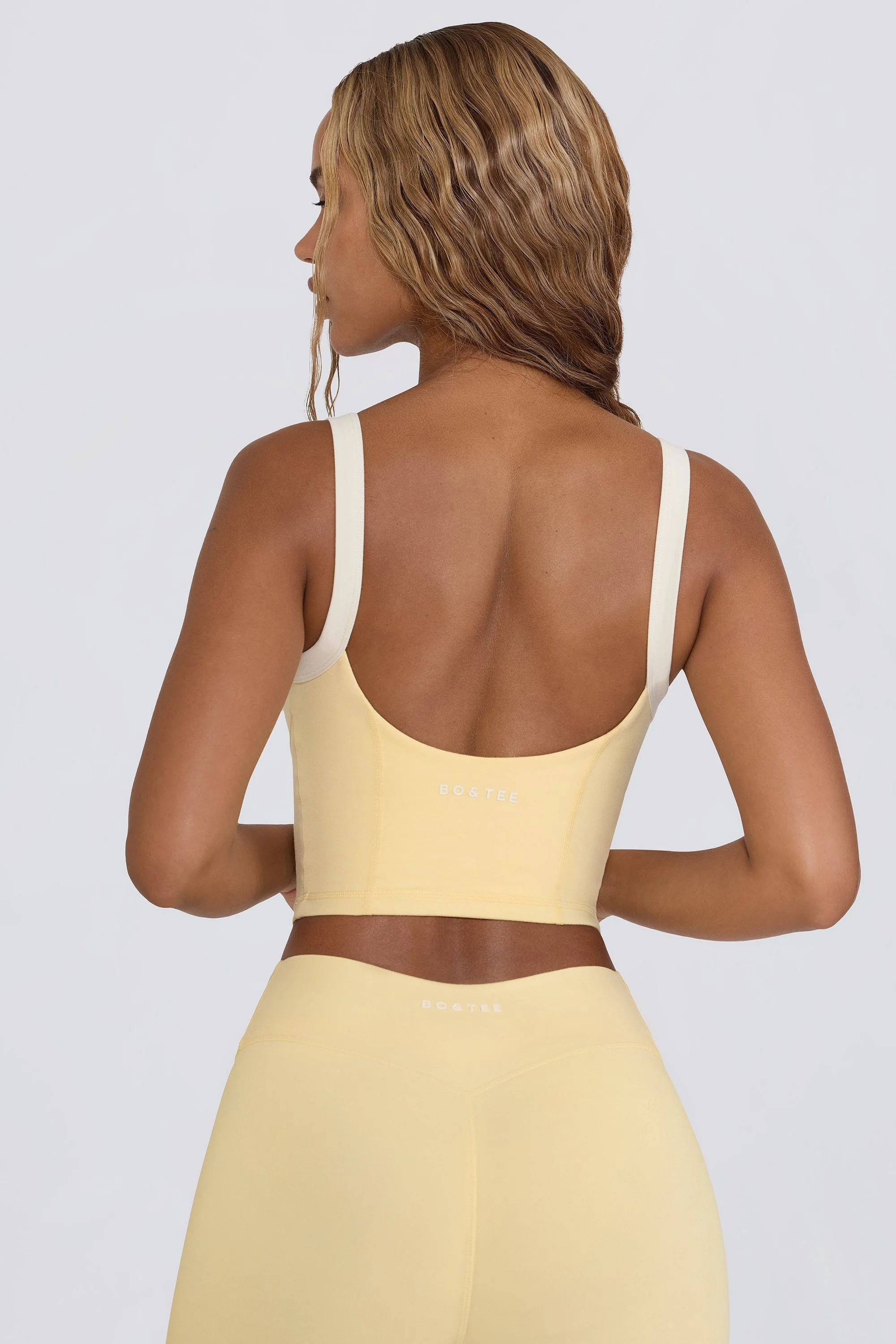 Cropped Tank Top in Lemon Marl - Image 4
