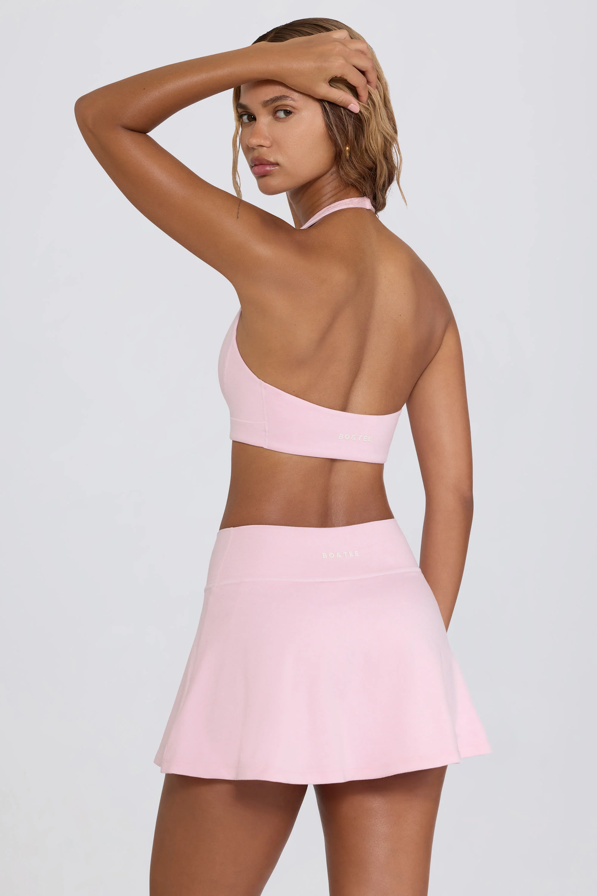 Brushed Jersey Crossover Mini Skort in Bloom - Image 2