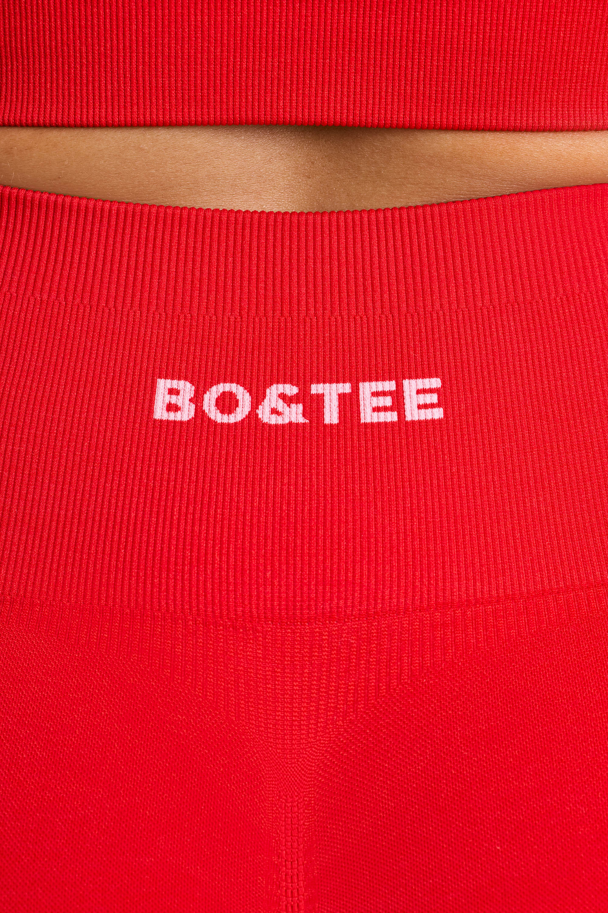 Define Luxe High-Waist Mini Shorts in Red - Image 3