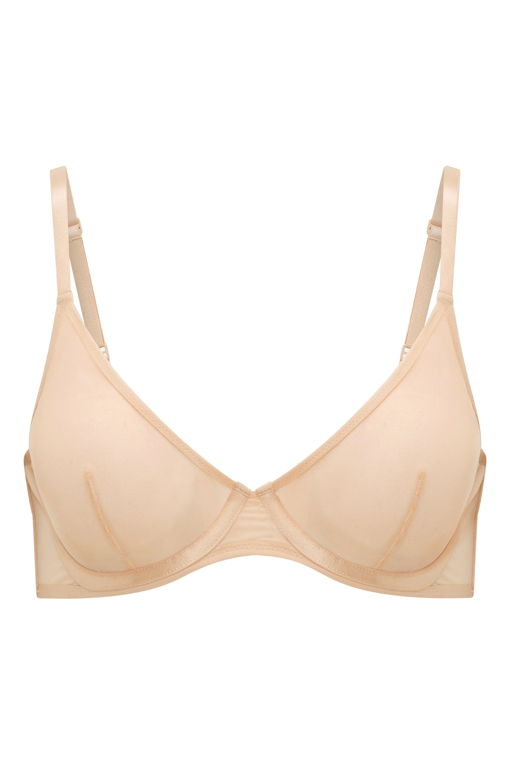 Soft Mesh Single Layer Underwired Bra in Beige - Image 2