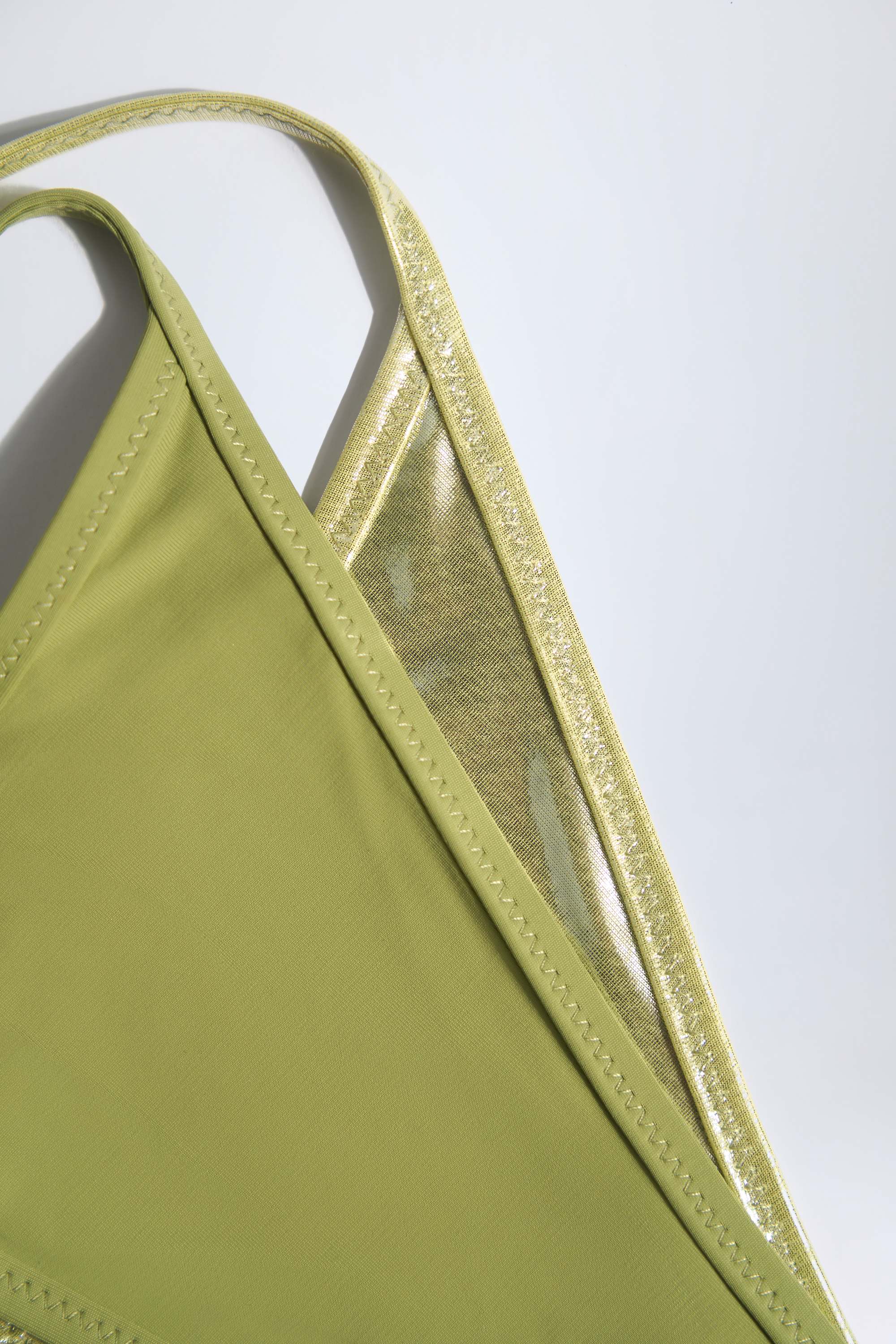 Metallic Layered Thong Bikini Bottoms in Green - Image 14
