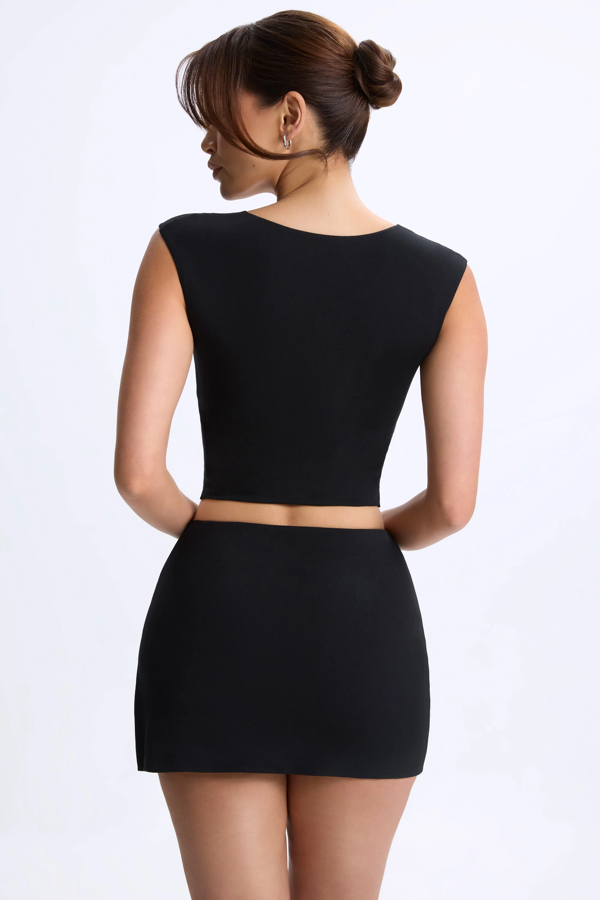 Modal Mid-Rise Micro Mini Skirt in Black - Image 2