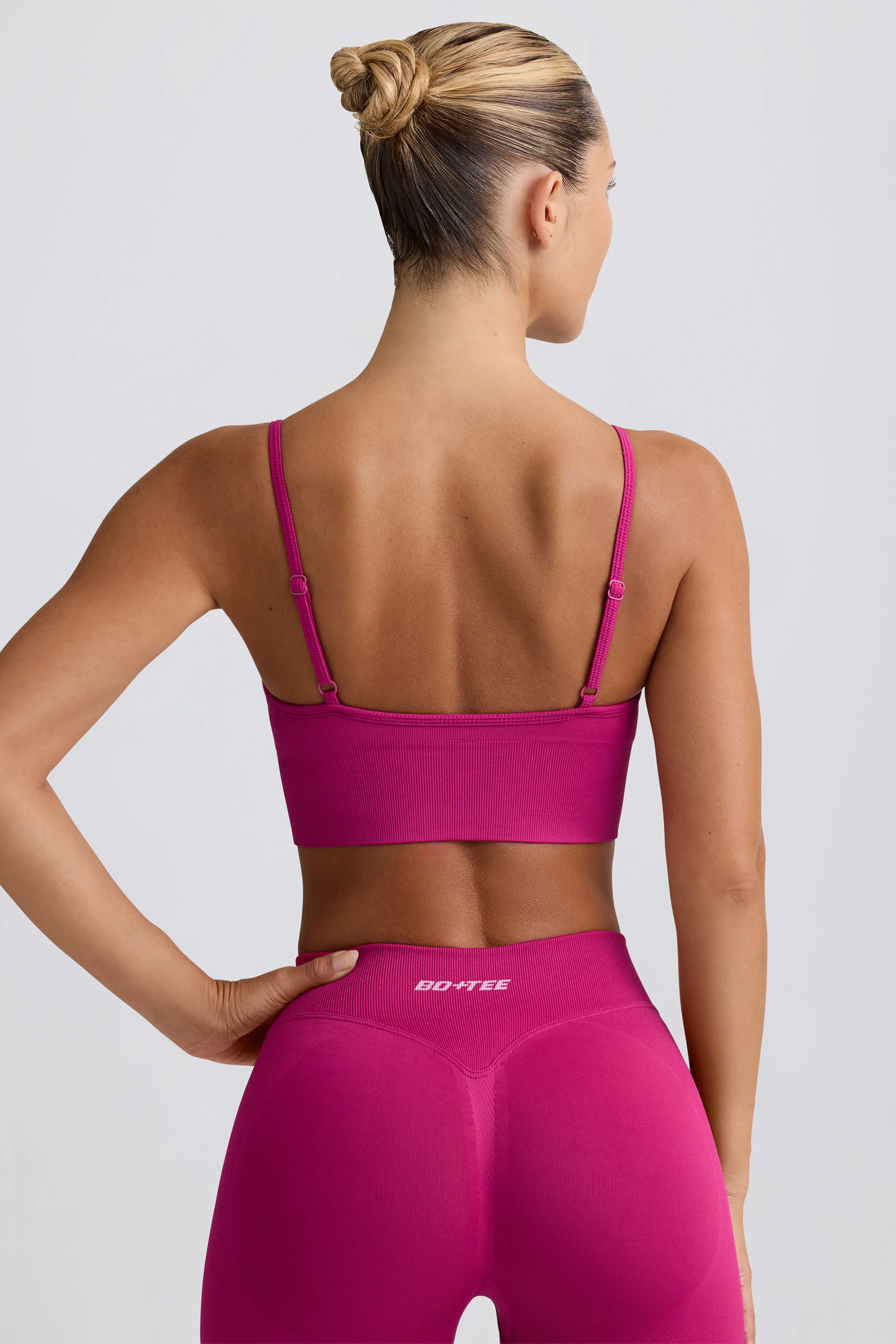 Define Luxe V-Neck Sports Bra in Berry - Image 2