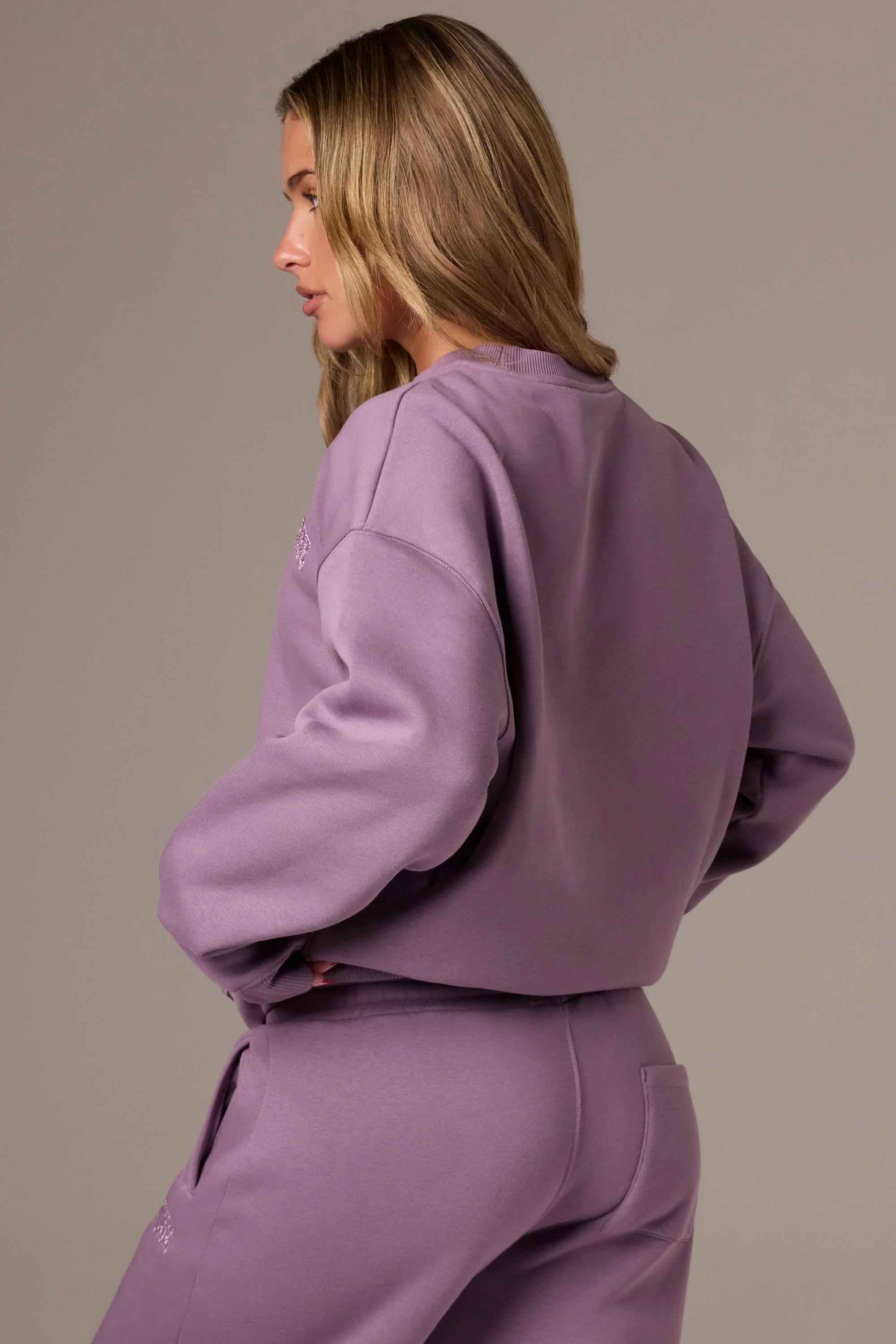 Oversized Crew-Neck Jumper in Dusk - Image 2