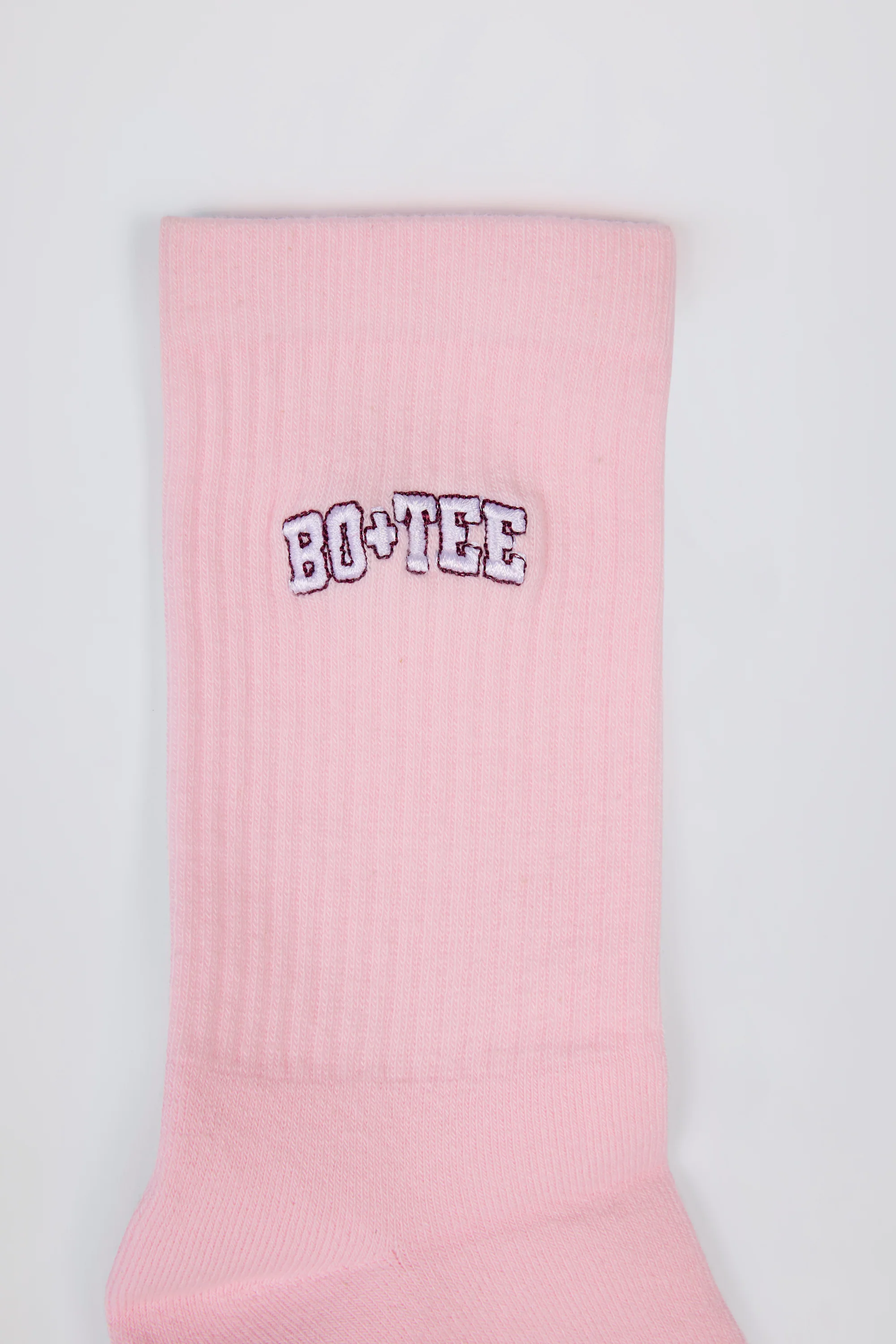 Ribbed Half-Crew Socks in Powder Pink - Image 2