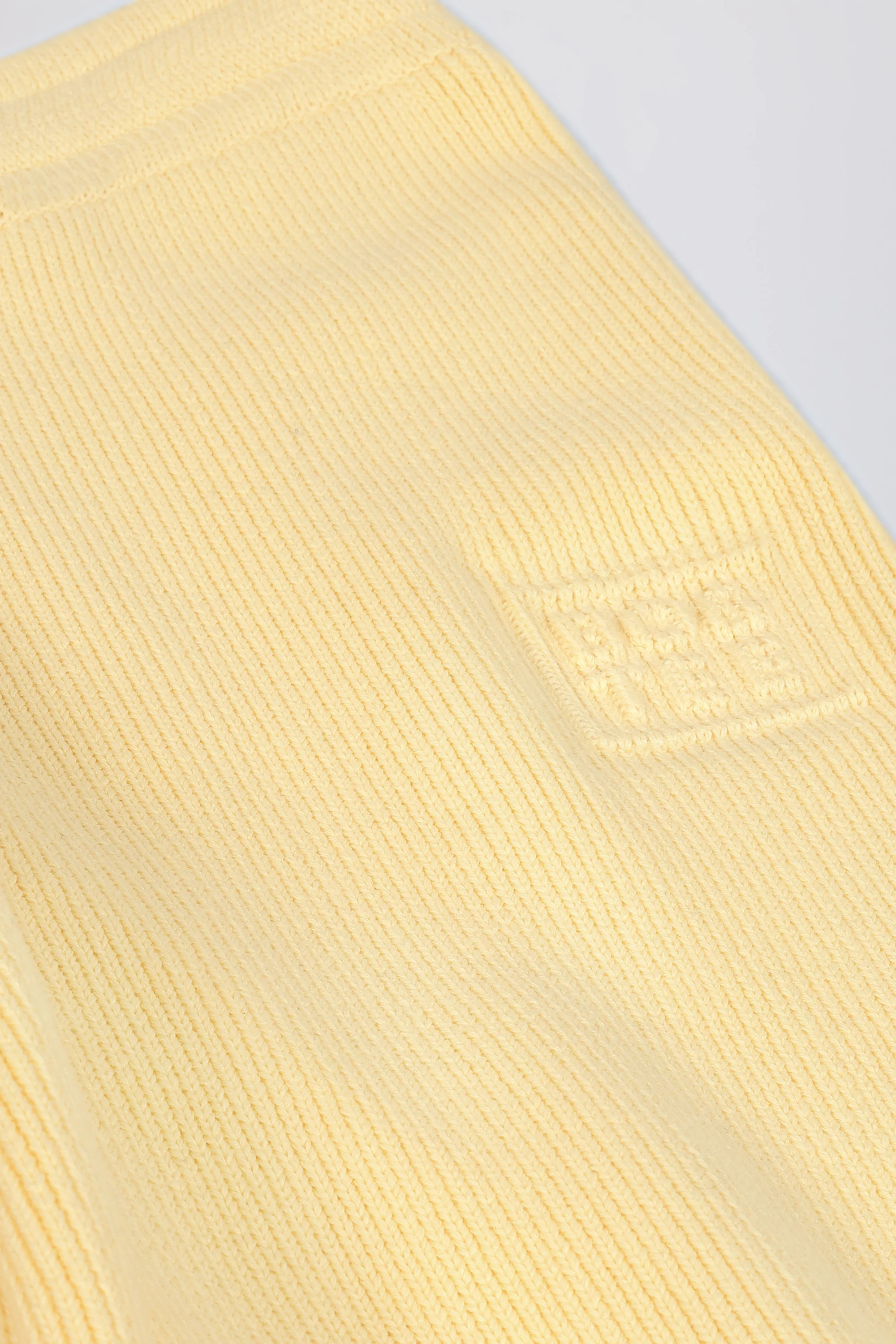 Ribbed Knit Wide-Leg Joggers in Lemon - Image 3