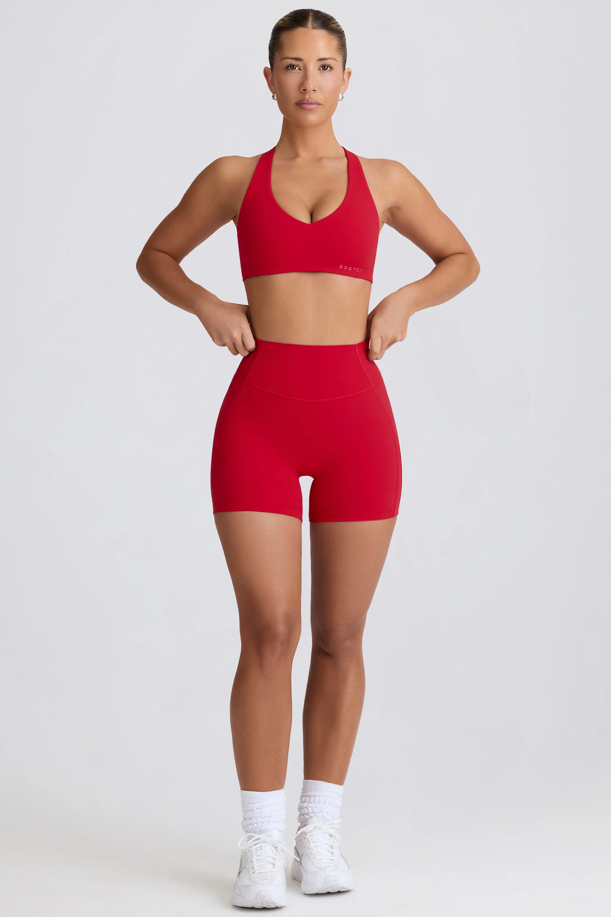 Soft Active Mini Shorts in Hot Red - Image 6