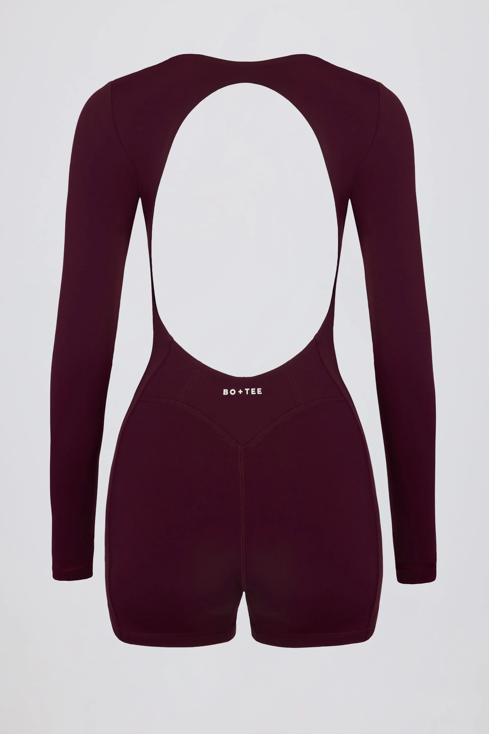 Soft Active Open-Back Unitard in Burgundy - Image 4