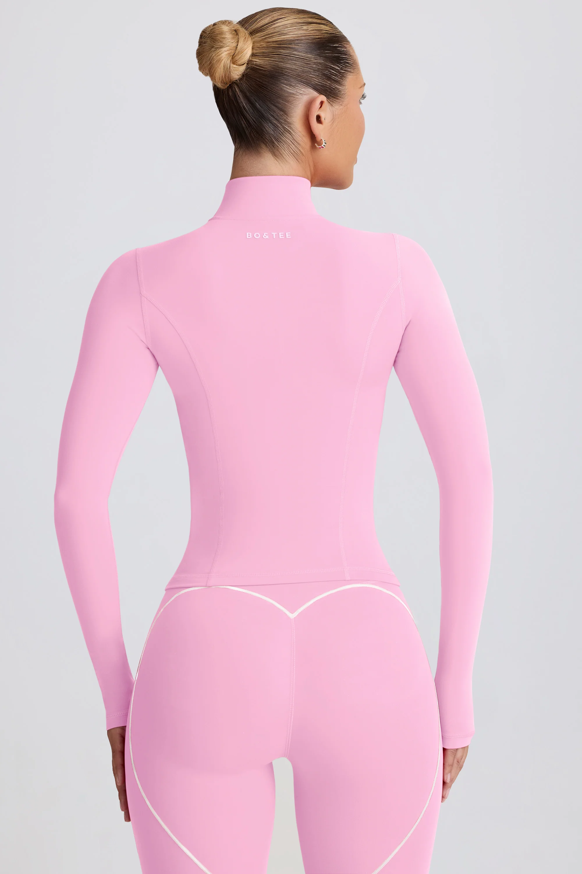 Soft Active Zip-Up Jacket in Baby Pink - Image 2