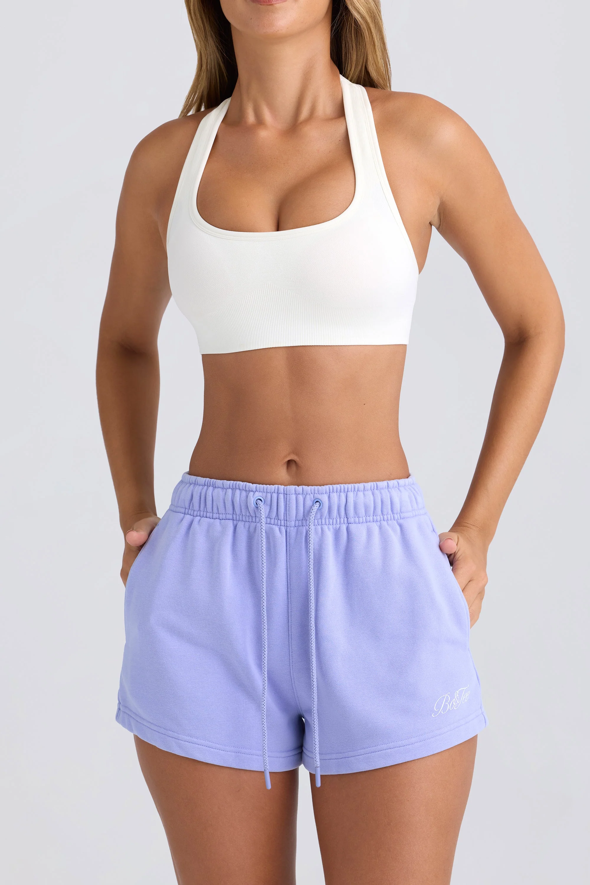 Mid-Rise Sweat Shorts in Periwinkle - Image 4