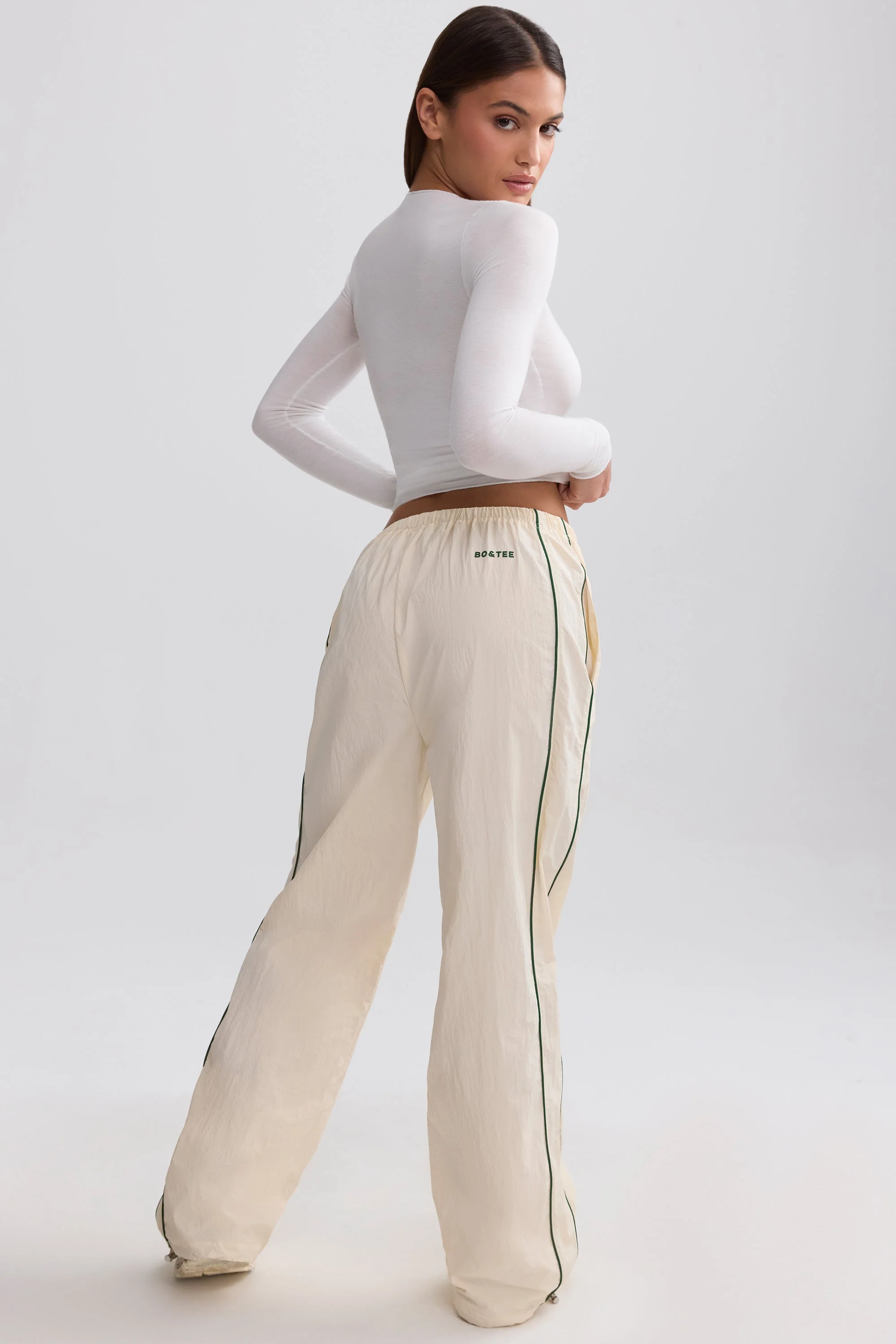 Water-Repellent Wide-Leg Track Pants in Marble - Image 2
