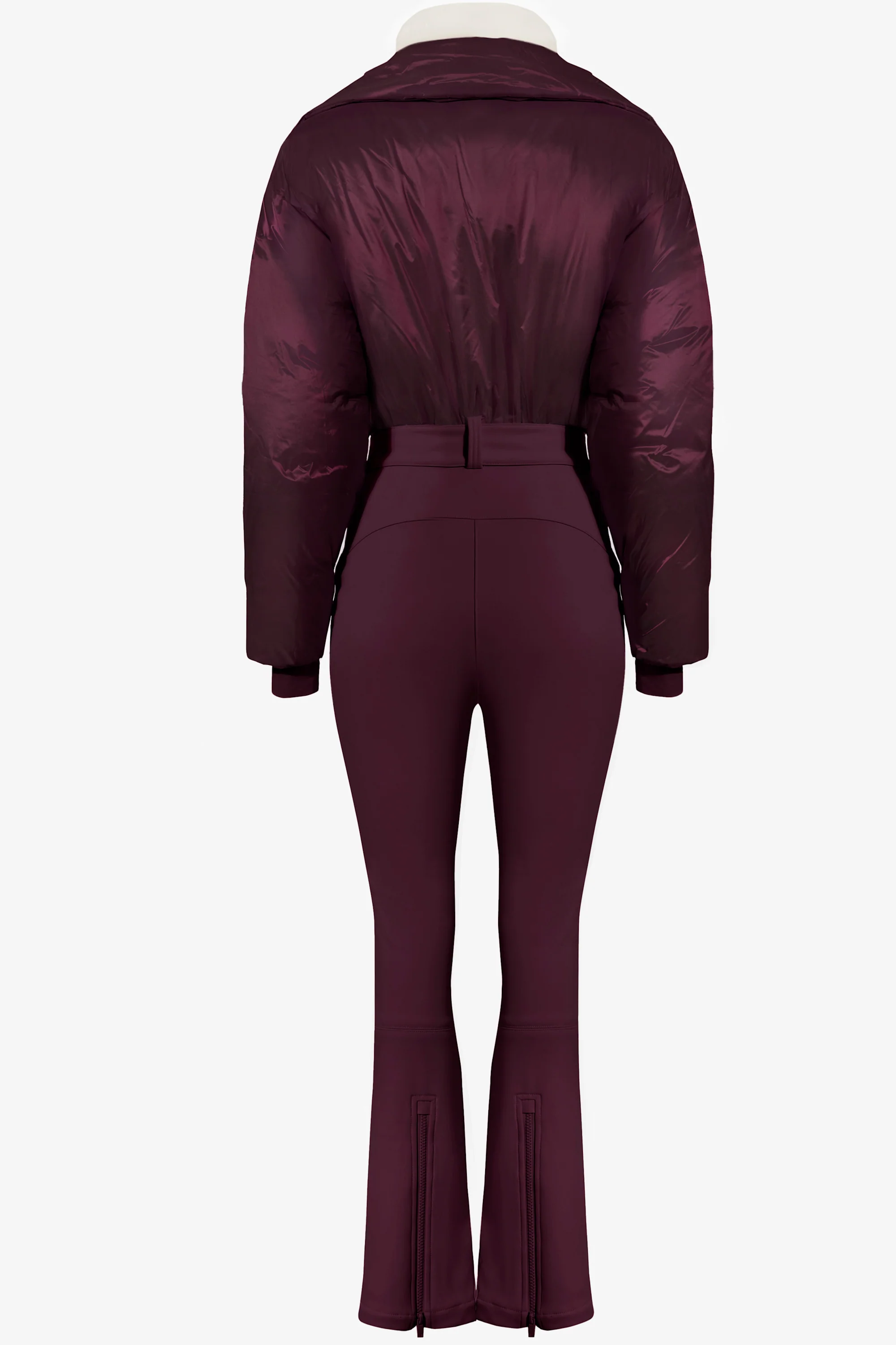 Waterproof Belted Layered Ski Suit in Burgundy - Image 5