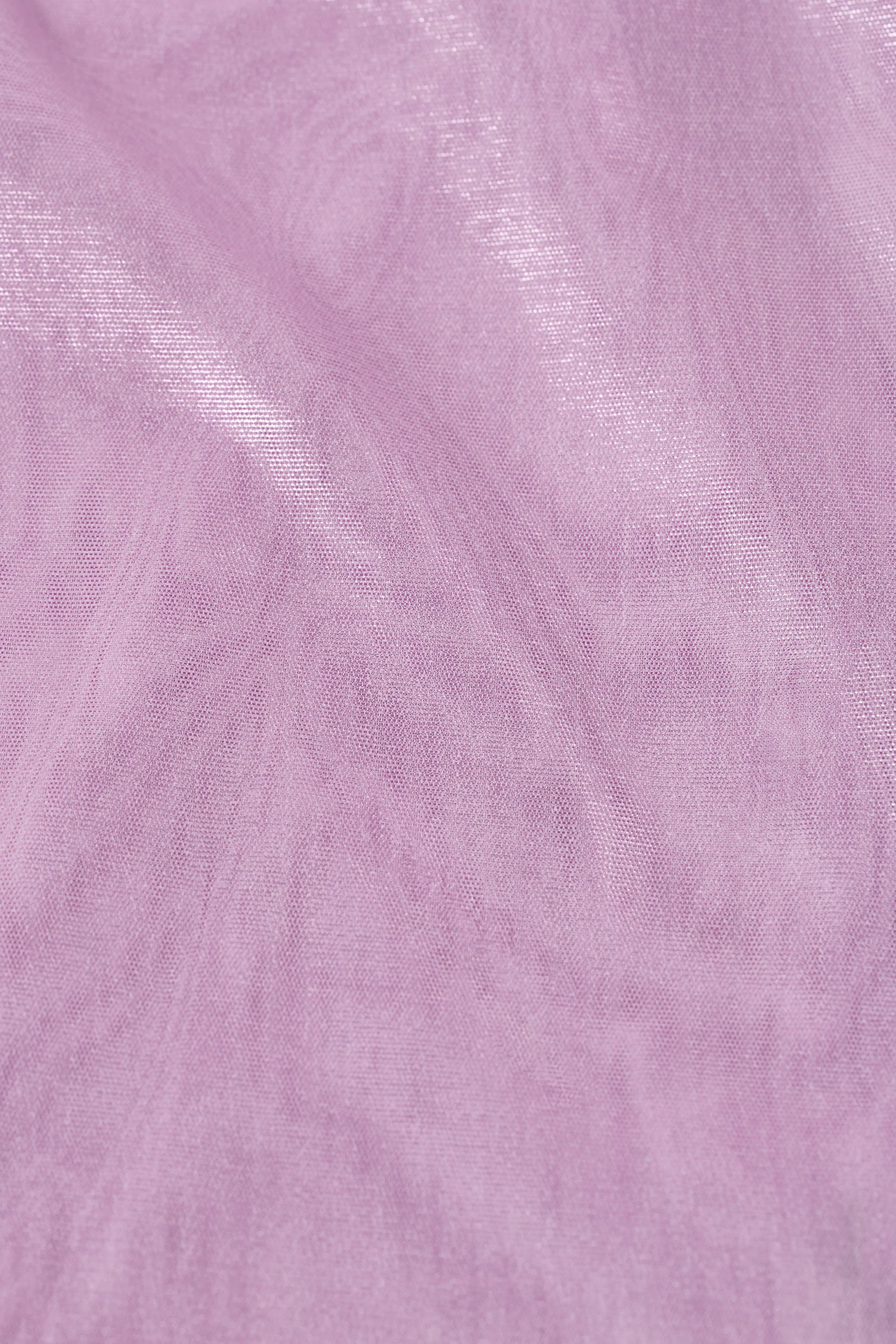 Metallic Cut-Out One-Shoulder Mini Dress in Violet Pink - Image 4